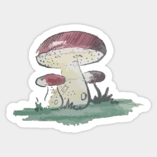 Mushroom Retro Vintage 60s Drawing Sticker